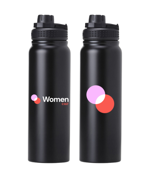 Garrafa Térmica Preta 850ml em inox Women - CIANDT
