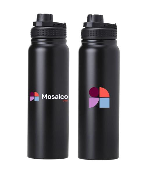 Garrafa Térmica Preta 850ml em inox Mosaico - CIANDT
