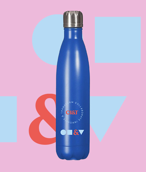 Garrafa Azul em Inox - CIANDT